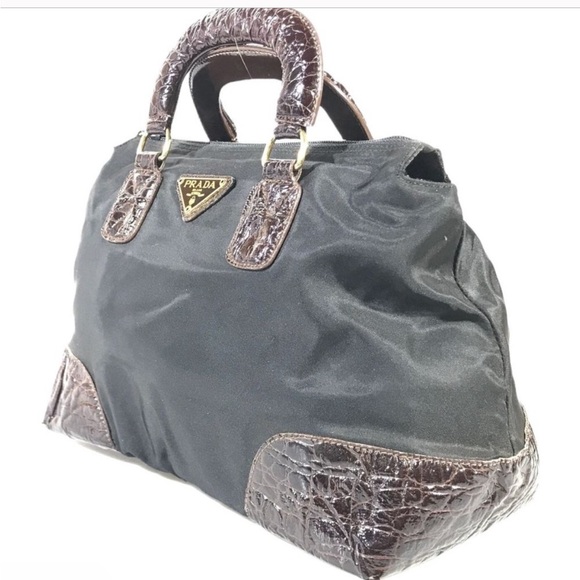 Prada Handbags - Authentic vintage Prada Hand Bag Black Nylon with dust bag